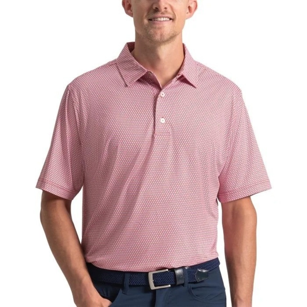 FootJoy Stellar Print Golf Polo Mens 2XL Red White Blue 38835 Performance Shirt